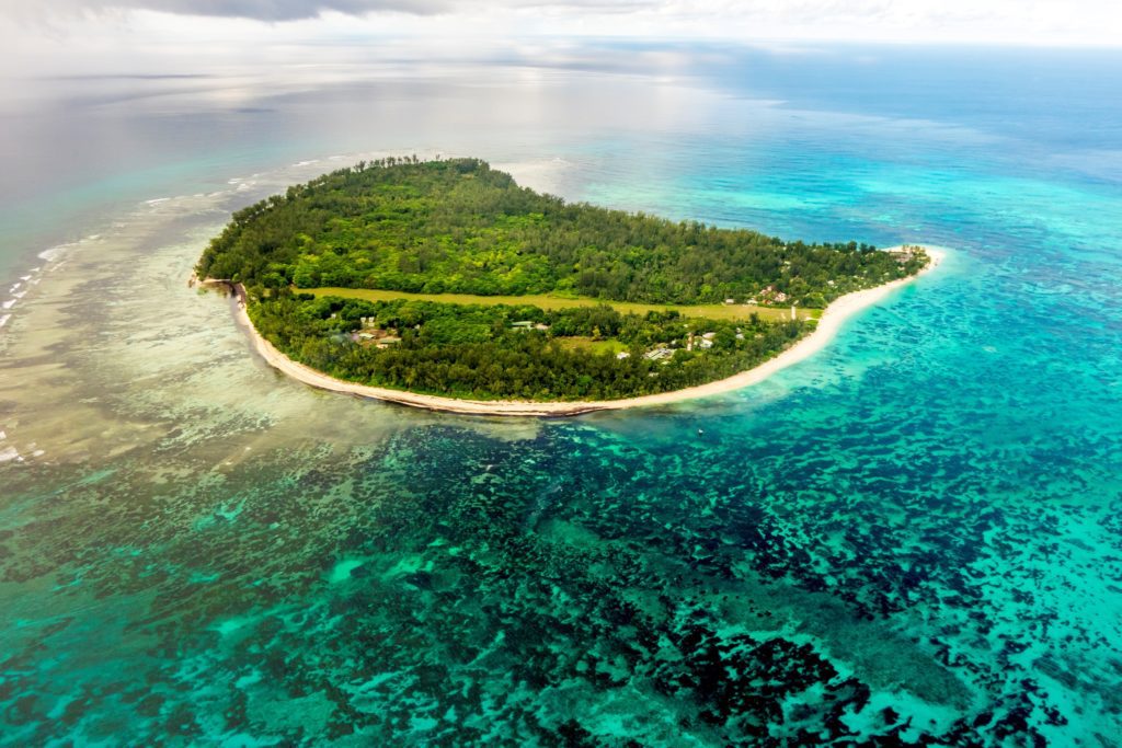 Aerial view of Denis Private Island | Just Seychelles