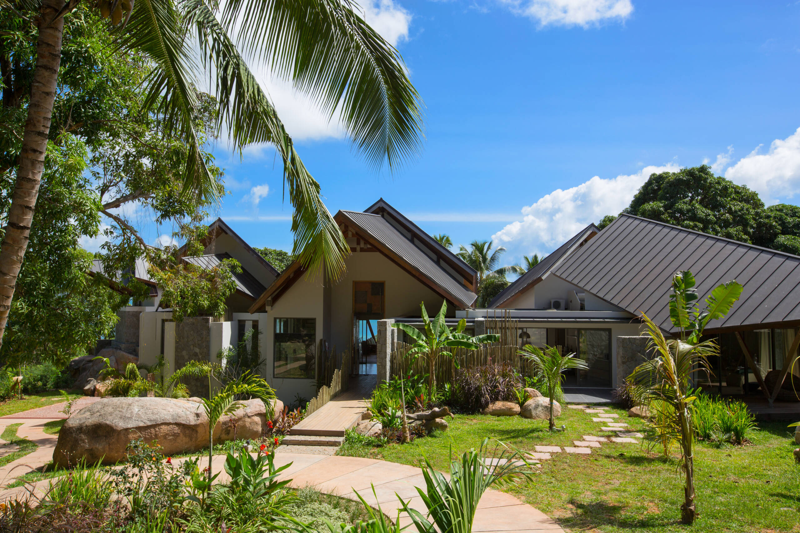 Villa exteriors at Villa Deckenia, Praslin | Just Seychelles
