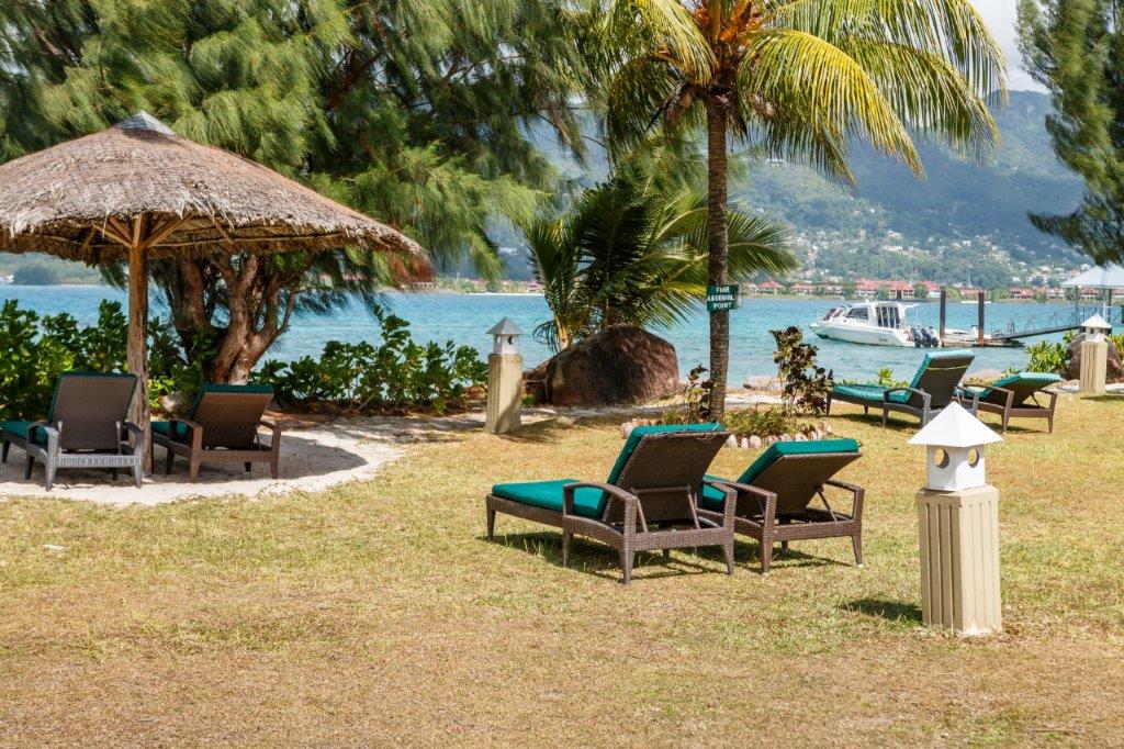 Sun Loungers in the Garden at L'Habitation | Just Seychelles