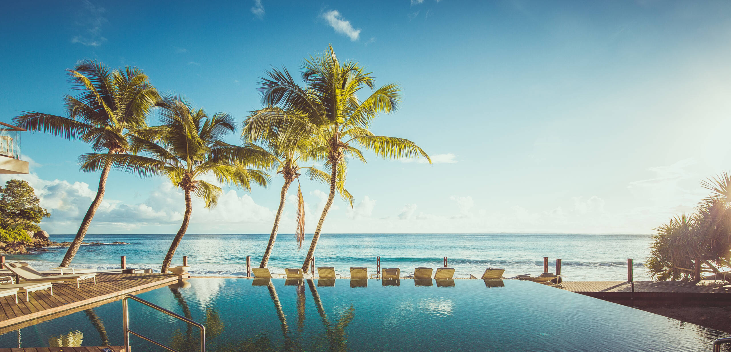 Pool and Ocean views at Carana Beach Hotel, Mahé | Just Seychelles