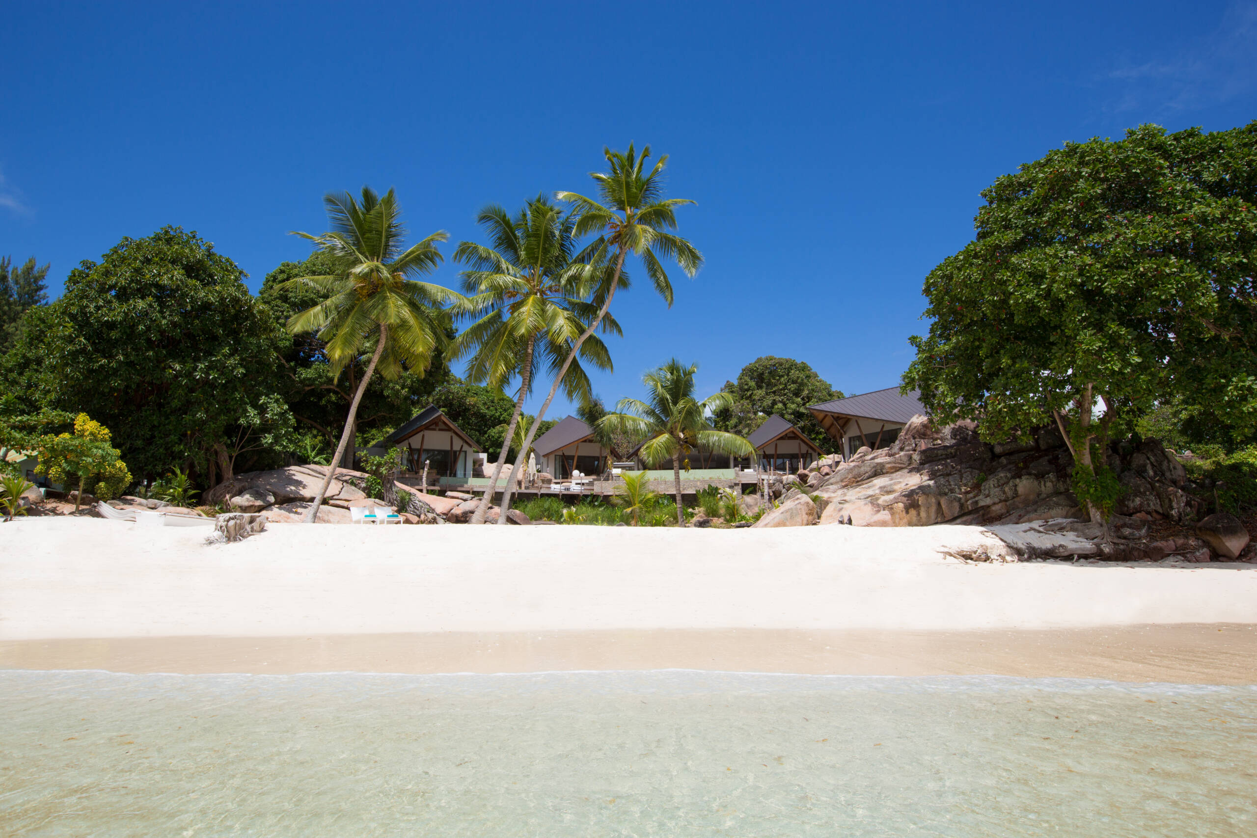View of the beach at Villa Deckenia, Praslin | Just Seychelles