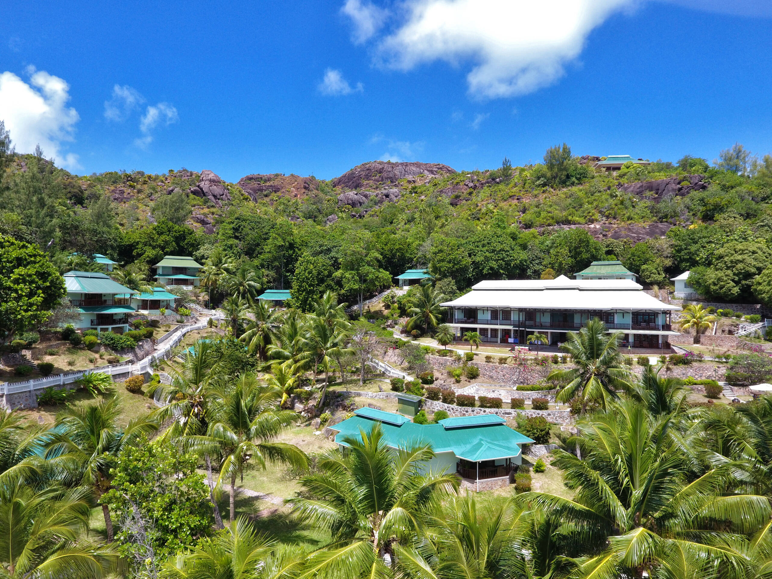 Aerial view of Hotel L'Archipel, Praslin | Just Seychelles
