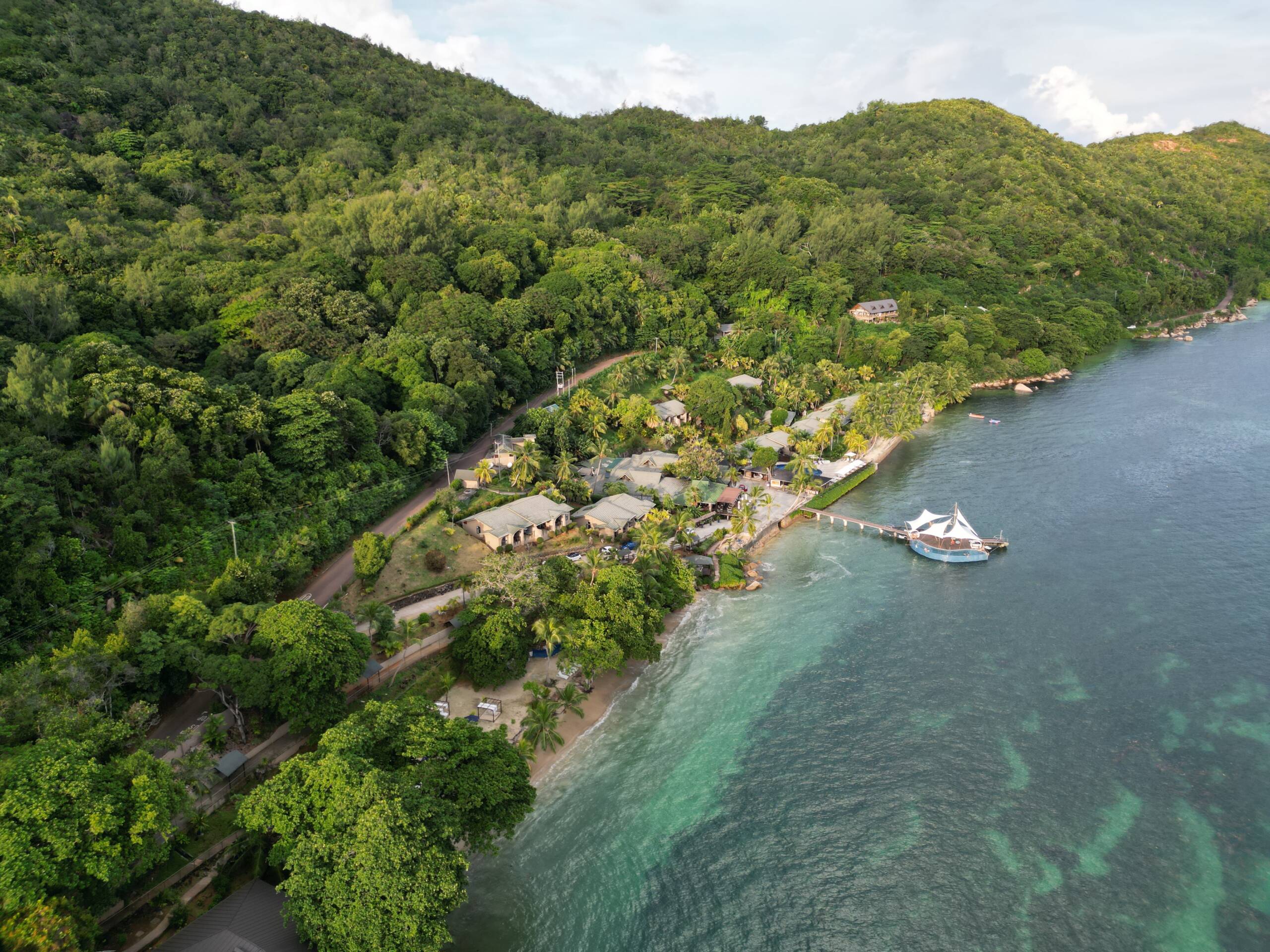 Aerial view of Coco de Mer Hotel & Black Parrot Suites, Praslin | Just Seychelles