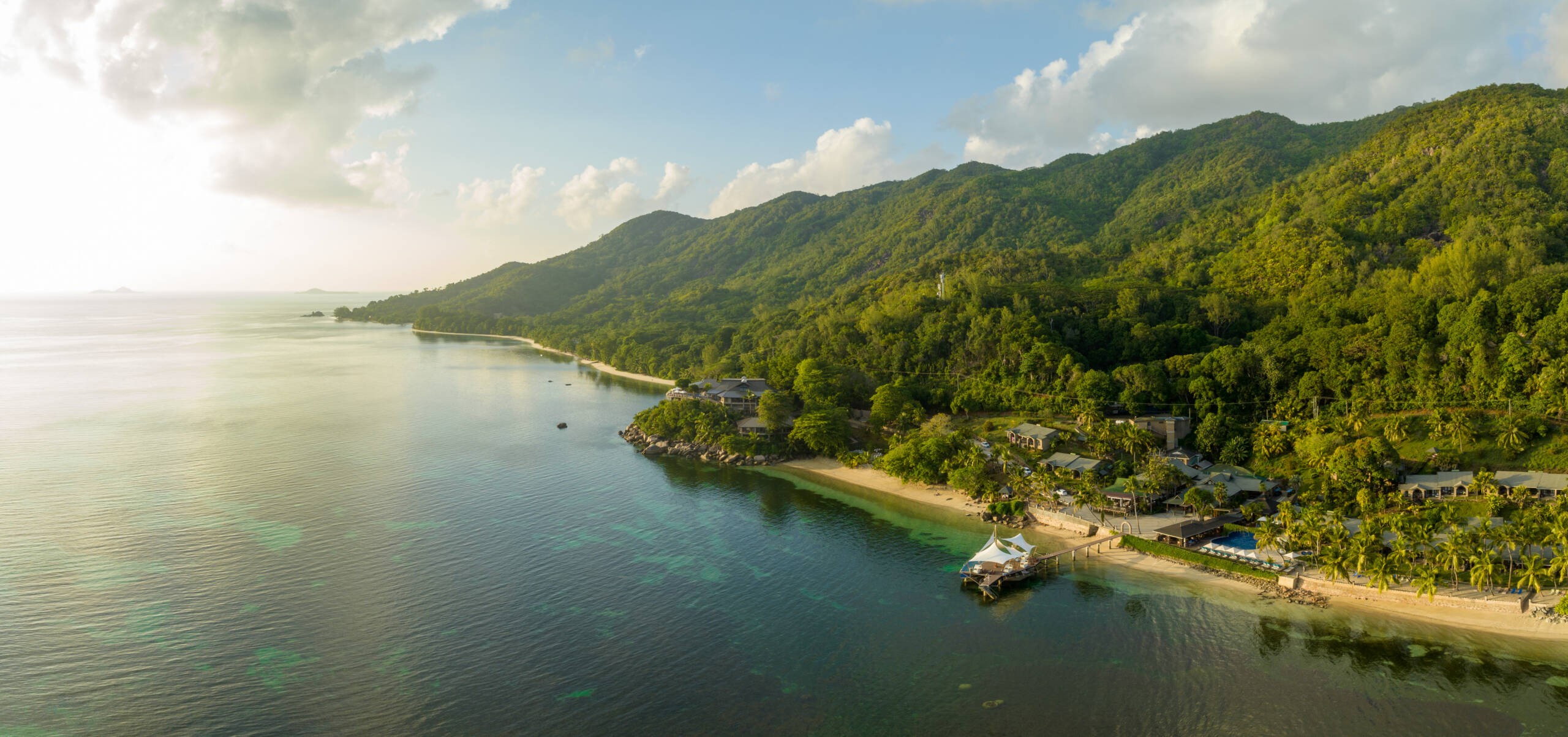 Aerial view of Coco de Mer Hotel & Black Parrot Suites, Praslin | Just Seychelles