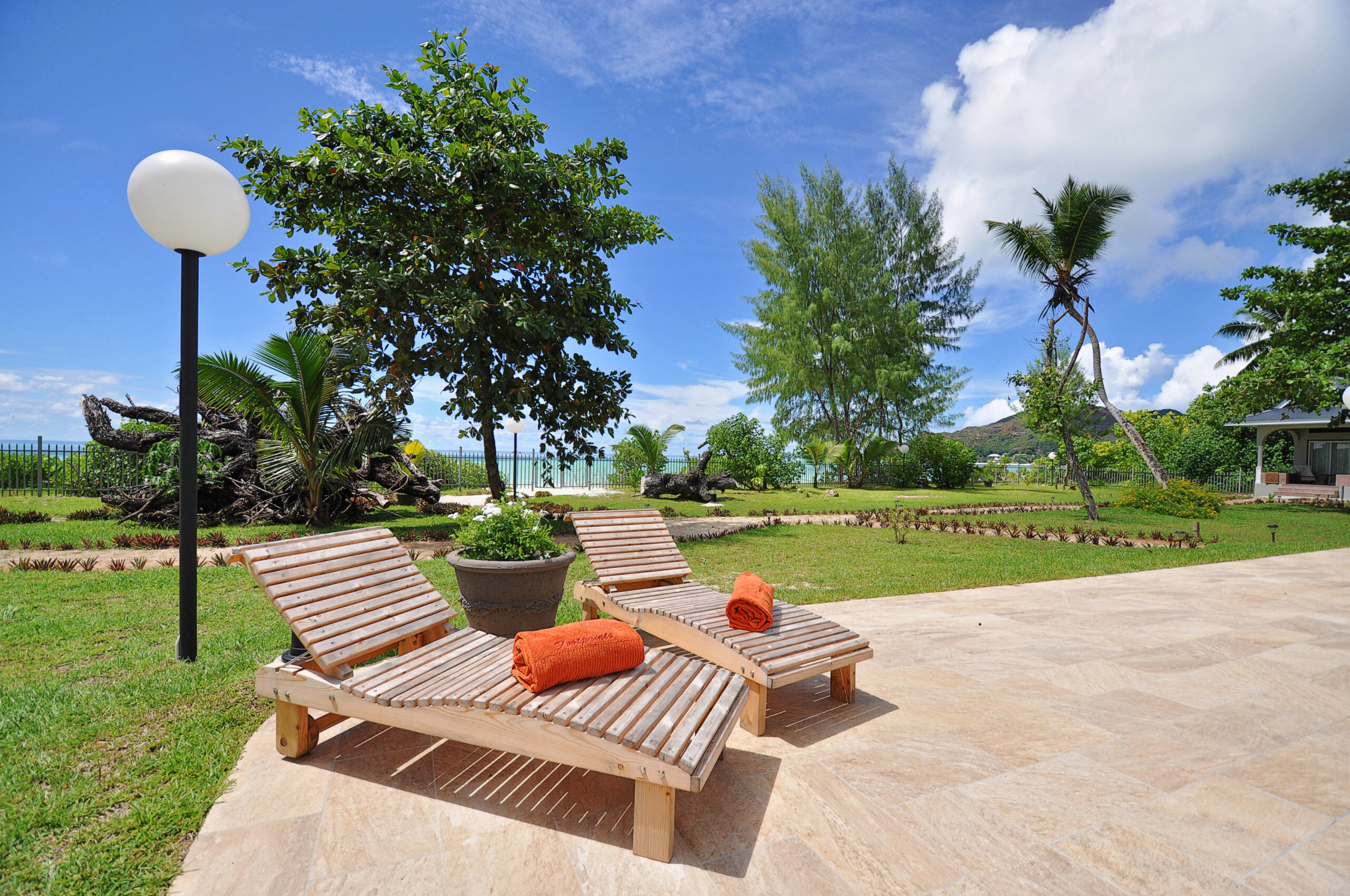 Pool sitting area at Cote d'Or Footprints, Praslin | Just Seychelles