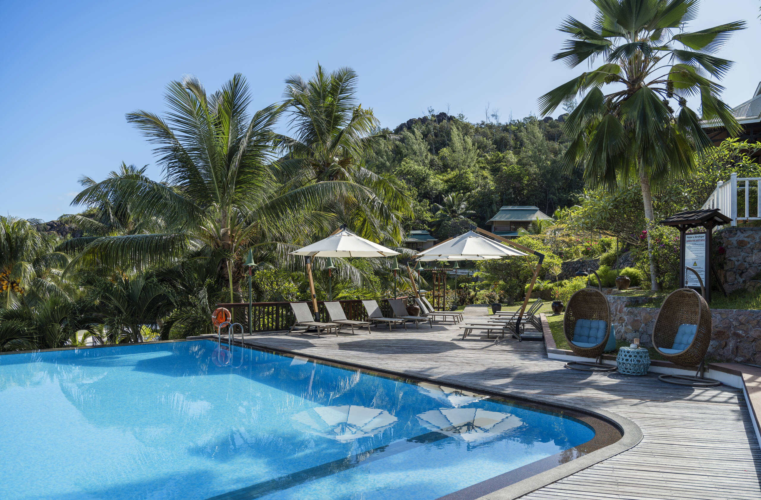 The main pool at Hotel L'Archipel, Praslin | Just Seychelles