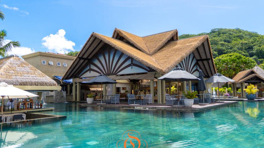 Pool Area at Le Domaine de L'Orangeraie Resort and Spa, La Digue | Just Seychelles