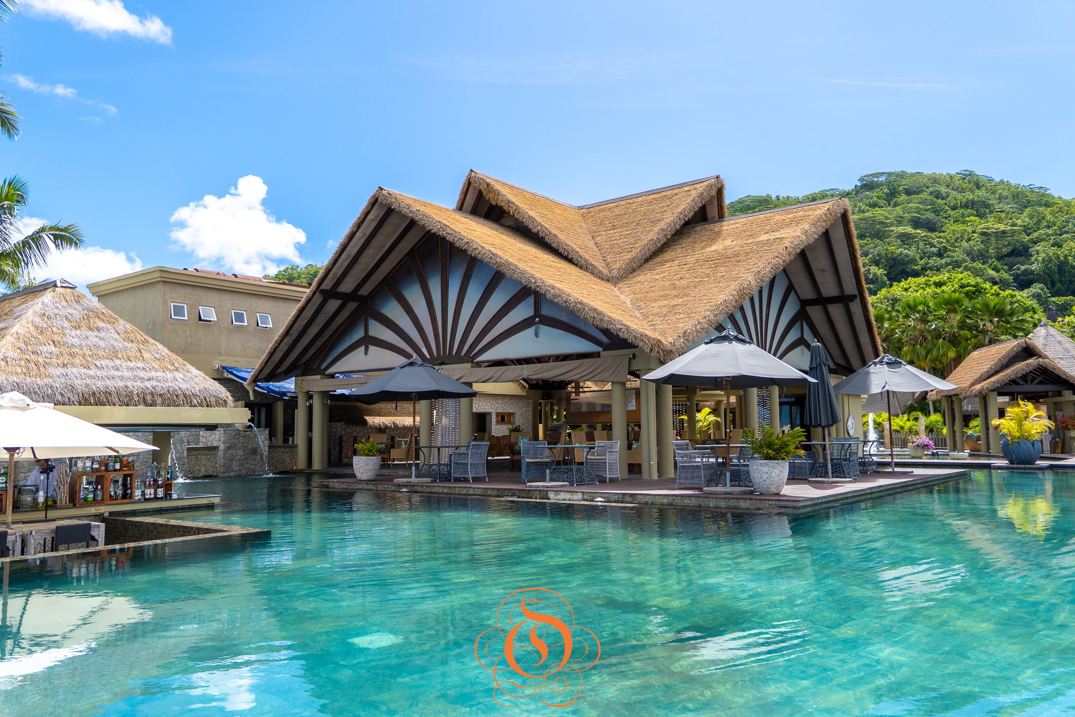 Pool Area at Le Domaine de L'Orangeraie Resort and Spa, La Digue | Just Seychelles