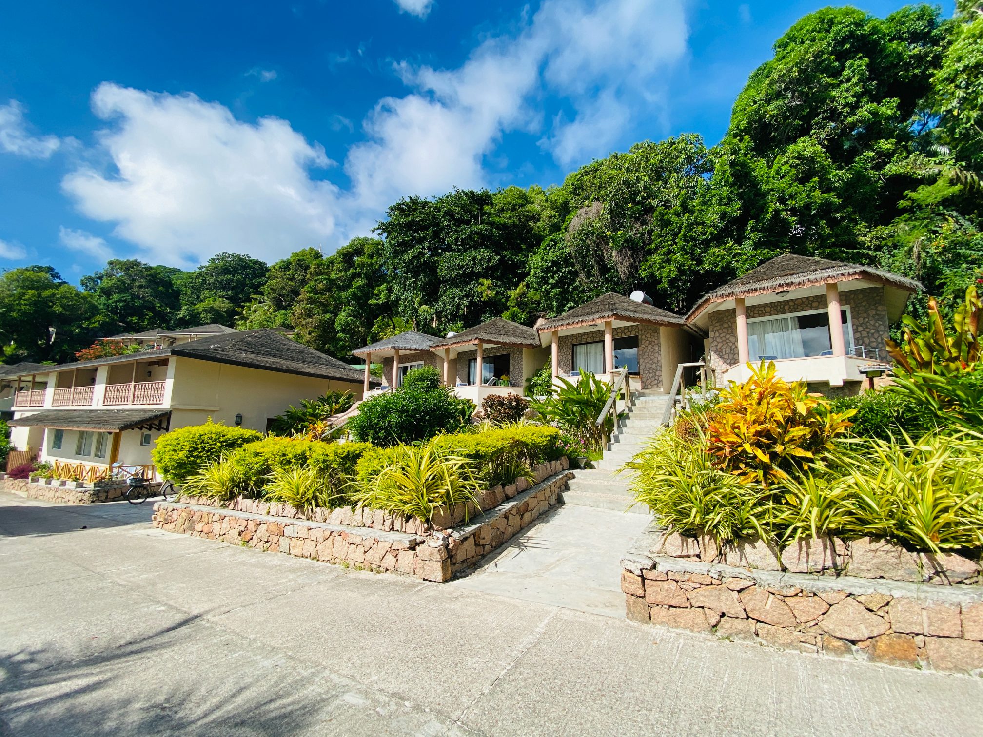 External view of standard rooms at Patatran Village Hotel, La Digue | Just Seychelles