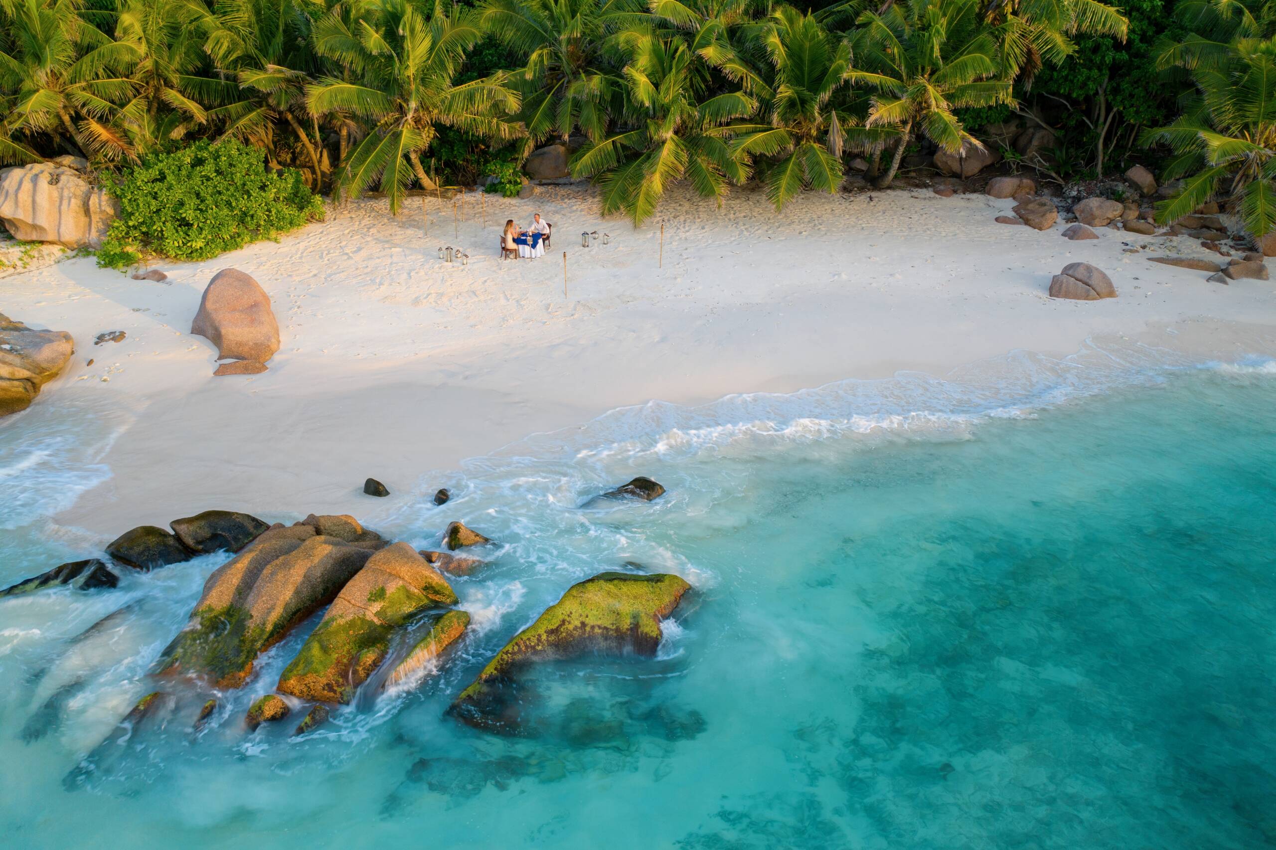 Private lunch on the beach at Cousine Private Island | Just Seychelles