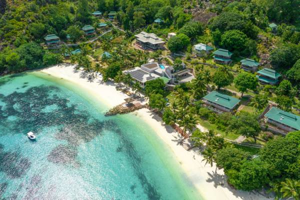 Aerial view of Hotel L'Archipel, Praslin | Just Seychelles