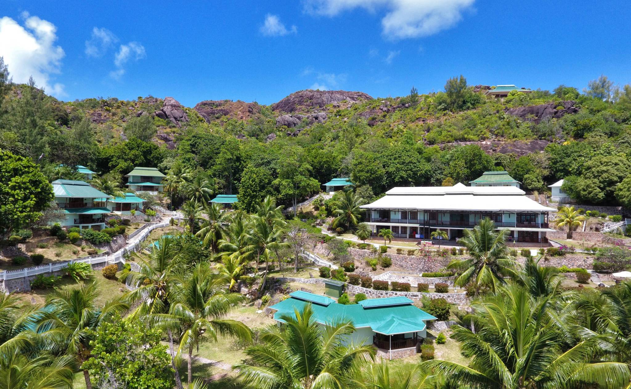 Aerial view of Hotel L'Archipel, Praslin | Just Seychelles