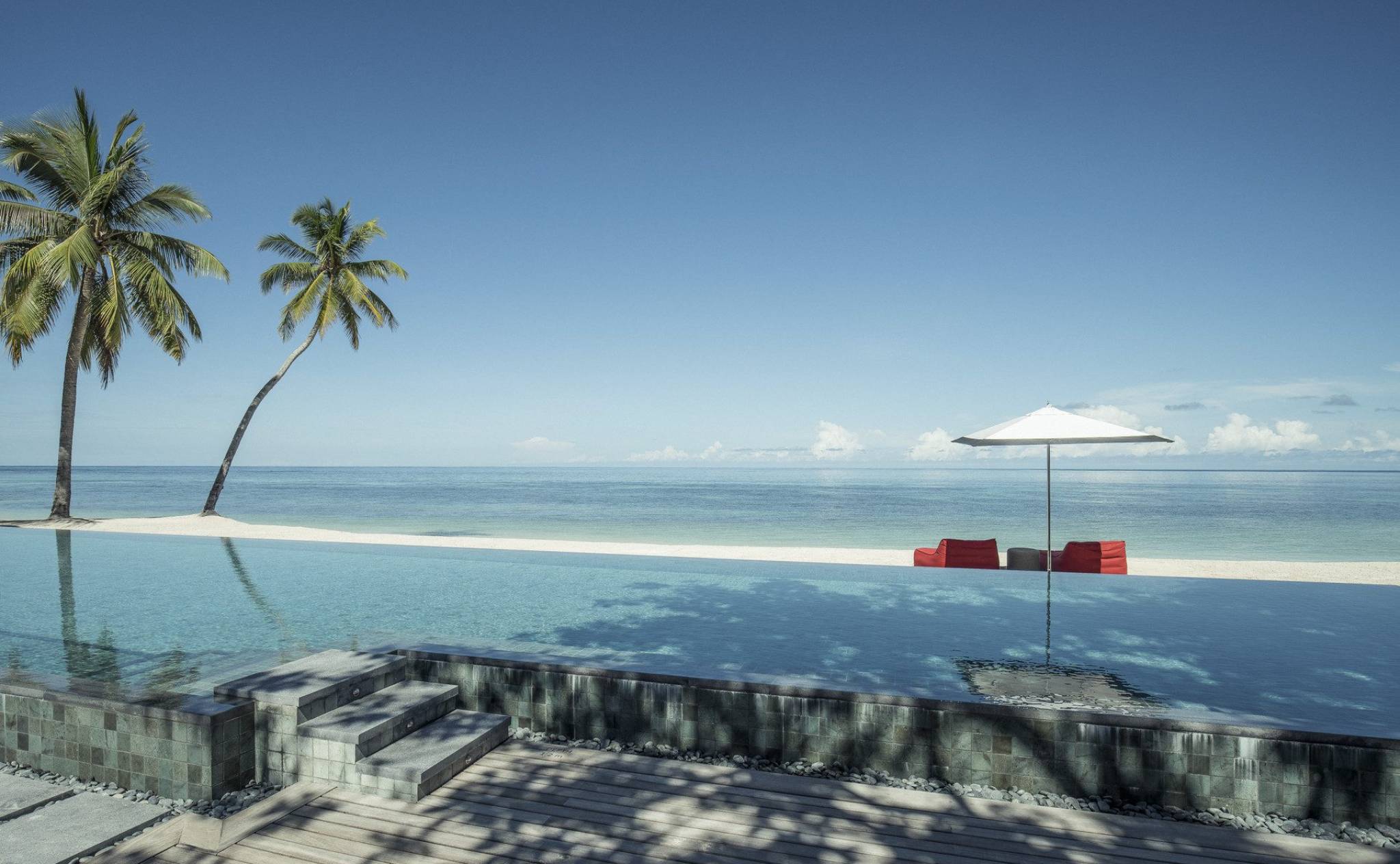 Beach pool at Four Seasons Resort, Desroches Island | Just Seychelles