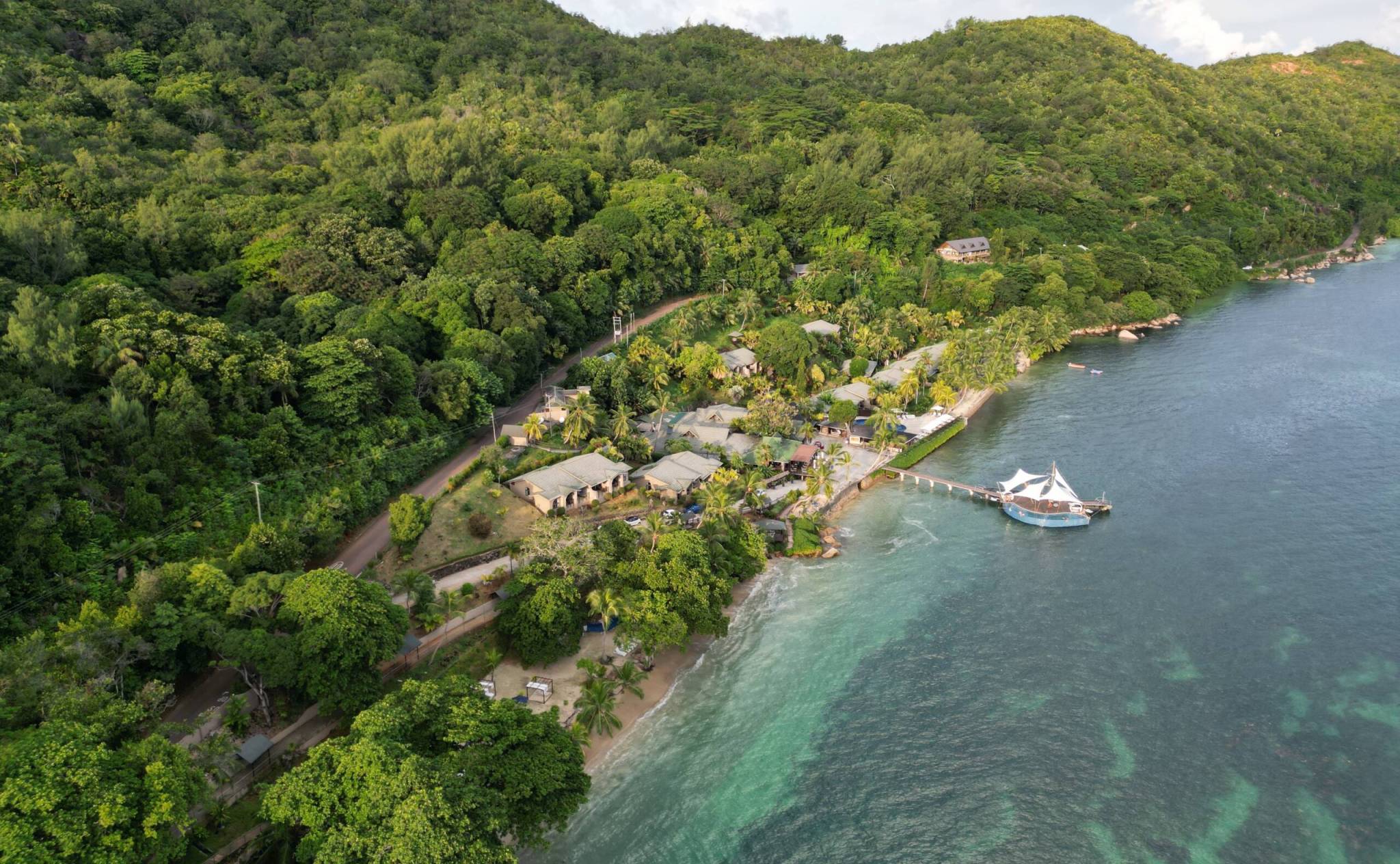 Aerial view of Coco de Mer Hotel & Black Parrot Suites, Praslin | Just Seychelles
