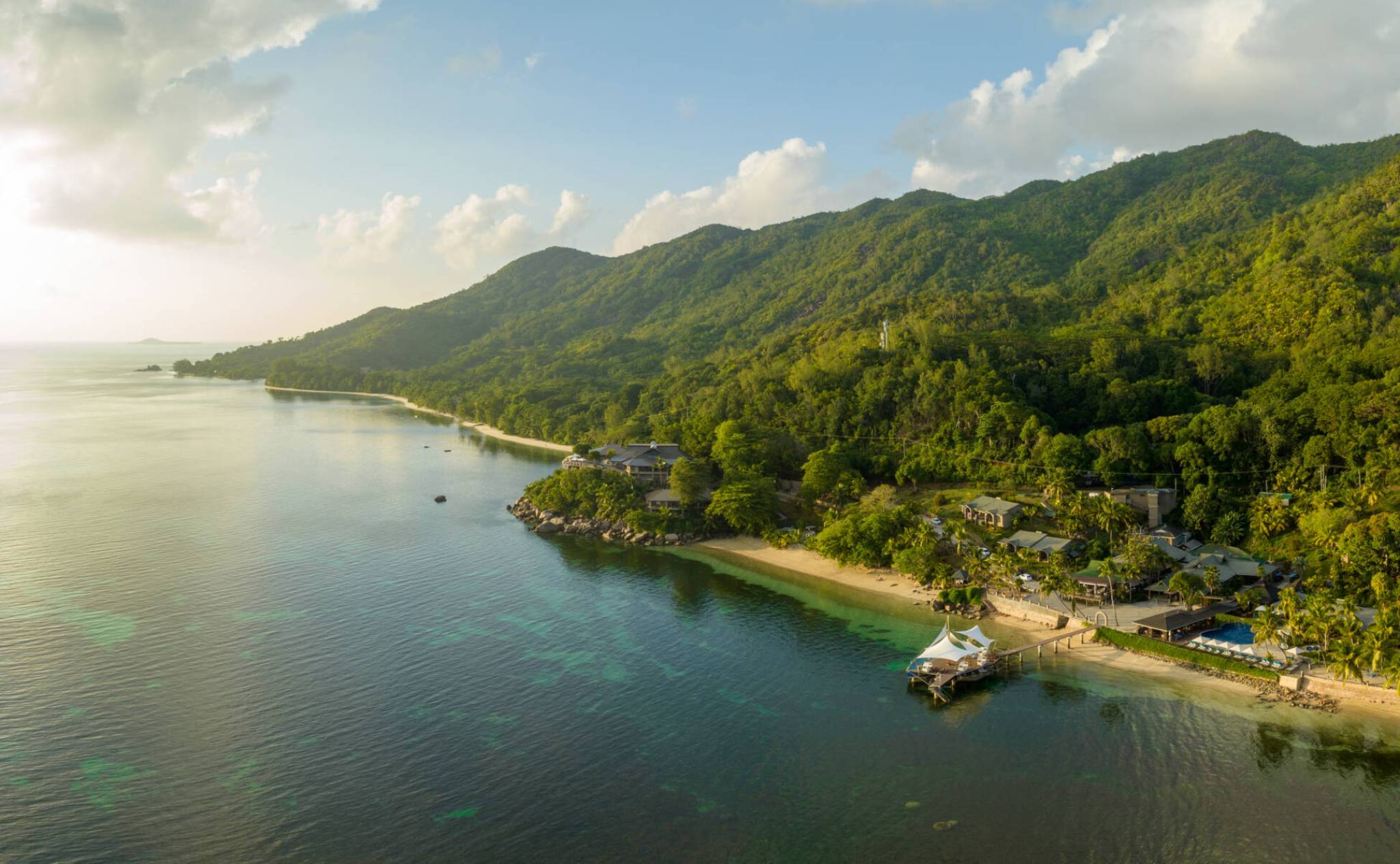 Aerial view of Coco de Mer Hotel & Black Parrot Suites, Praslin | Just Seychelles