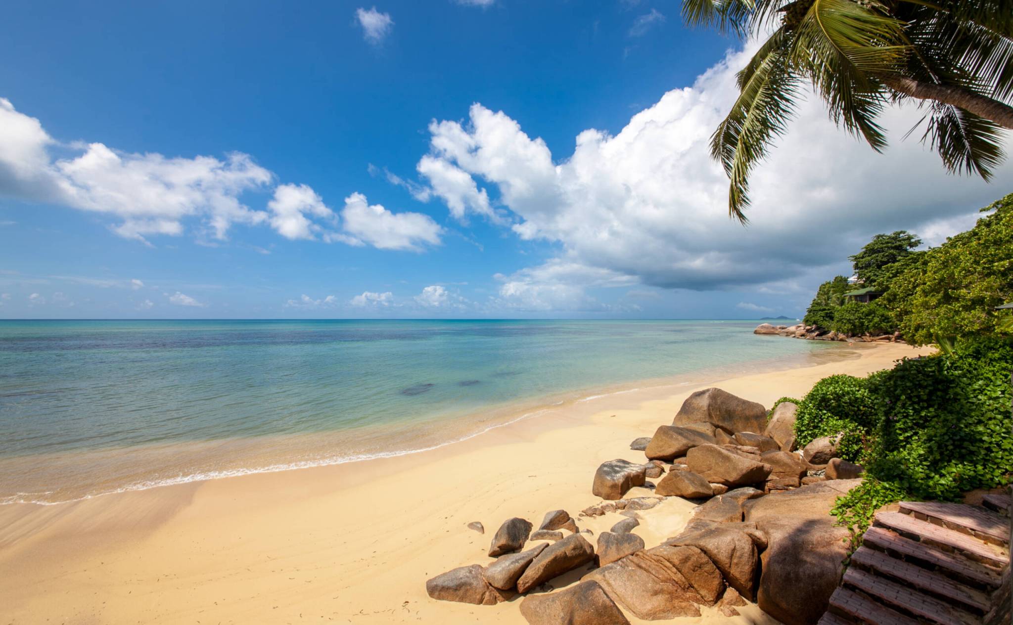 The beach at Coco de Mer Hotel & Black Parrot Suites, Praslin | Just Seychelles