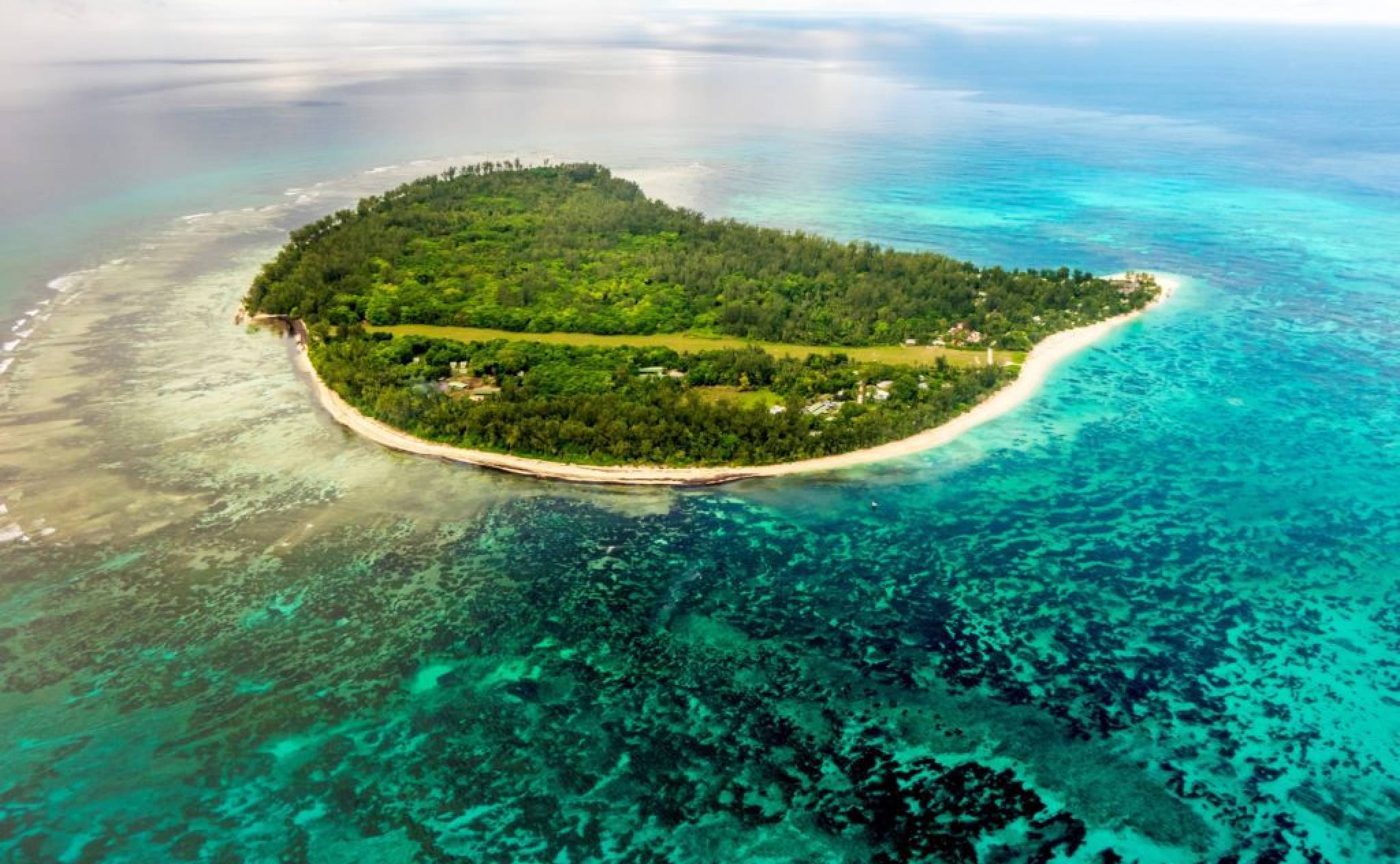 Aerial view of Denis Private Island | Just Seychelles