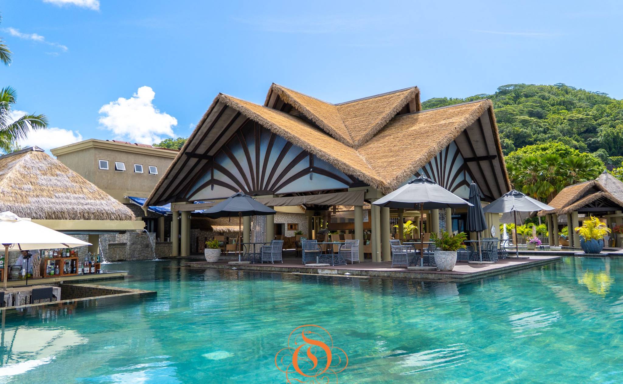 Pool Area at Le Domaine de L'Orangeraie Resort and Spa, La Digue | Just Seychelles