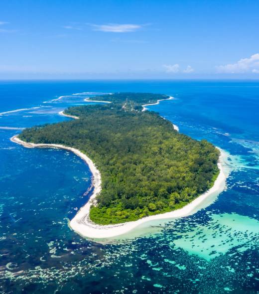 Aerial view of Four Seasons Resort, Desroches Island | Just Seychelles
