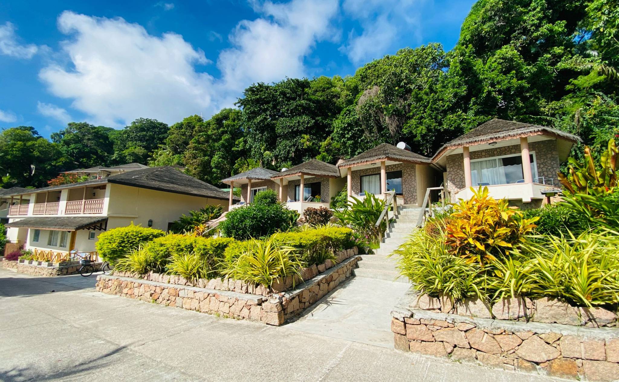 External view of standard rooms at Patatran Village Hotel, La Digue | Just Seychelles
