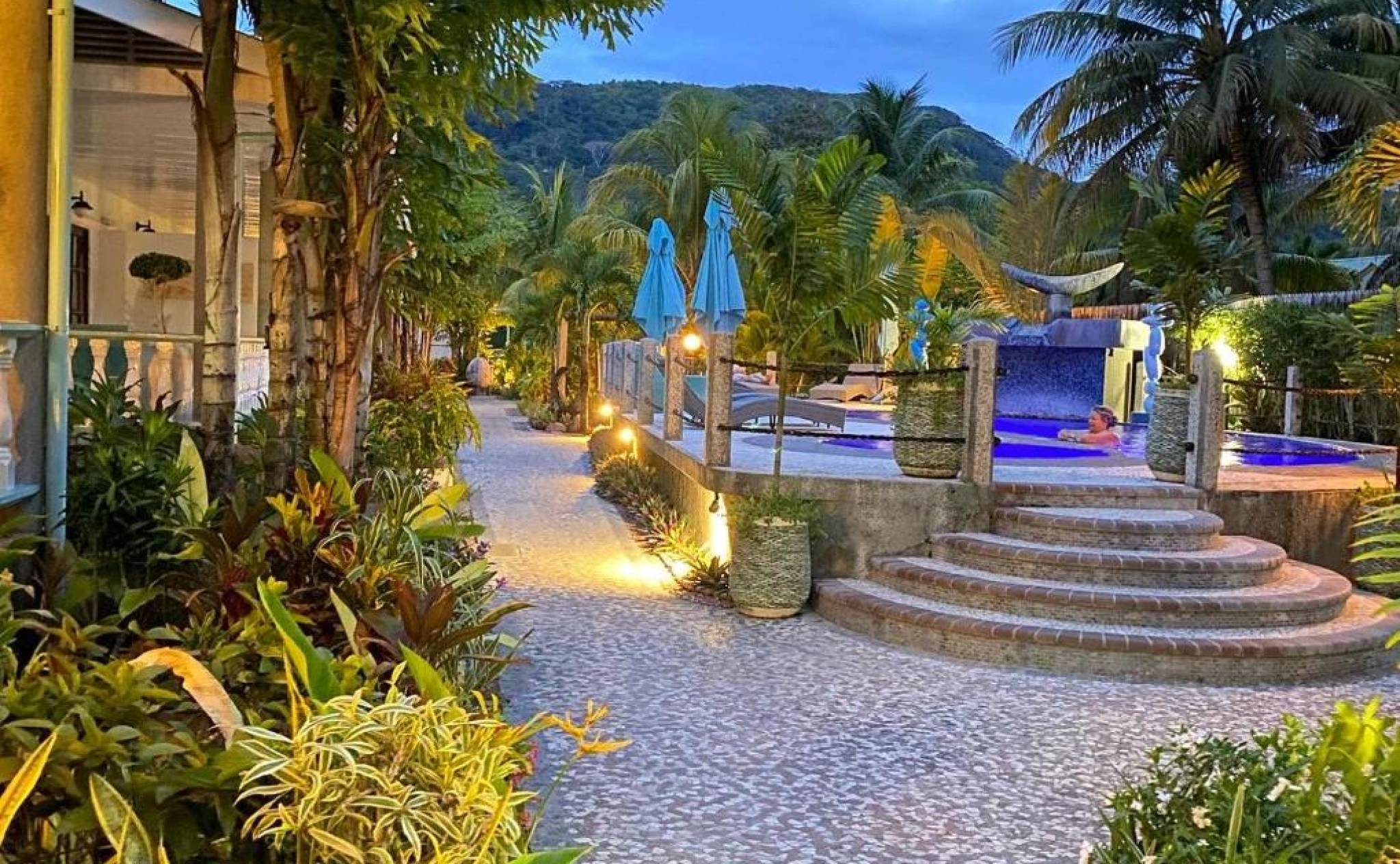 Pool Area at Cabanes des Anges, La Digue | Just Seychelles
