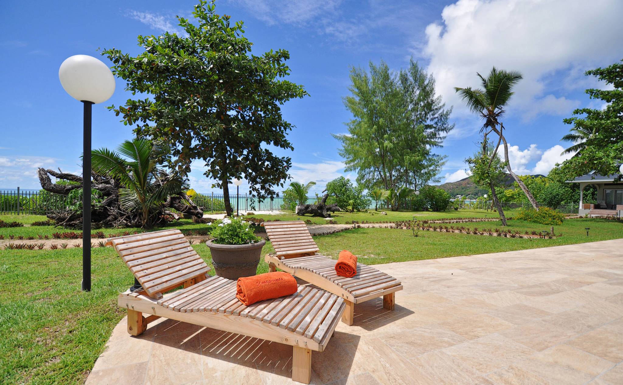 Pool sitting area at Cote d'Or Footprints, Praslin | Just Seychelles
