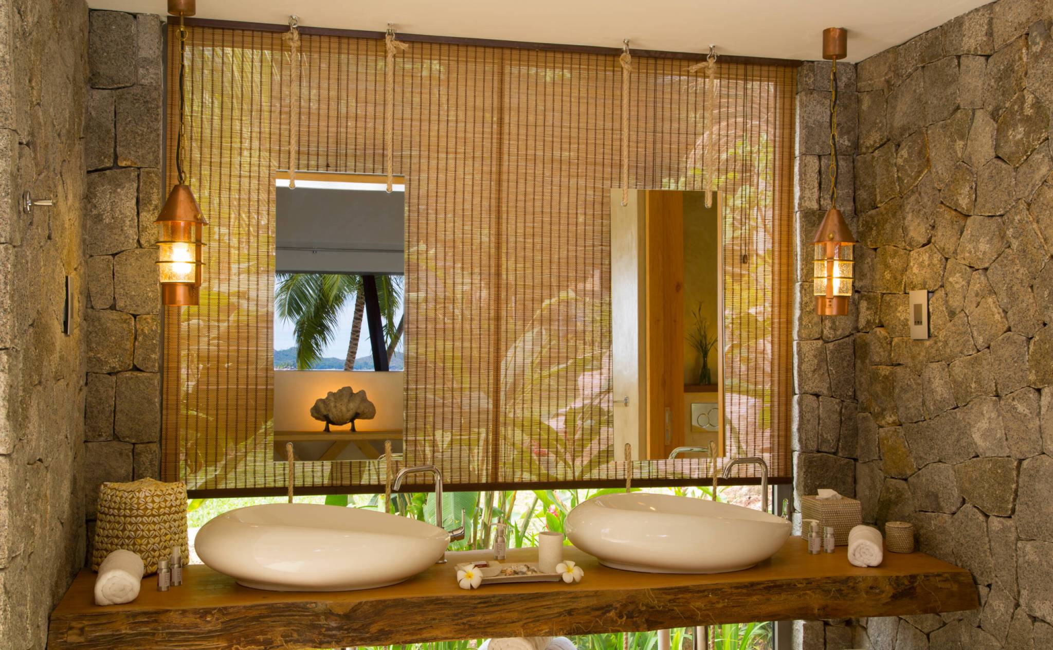 Beautiful bathroom at Villa Deckenia, Praslin | Just Seychelles