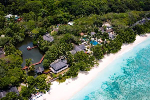 Aerial view of Hilton Seychelles Labriz Resort & Spa, Silhouette Island | Just Seychelles