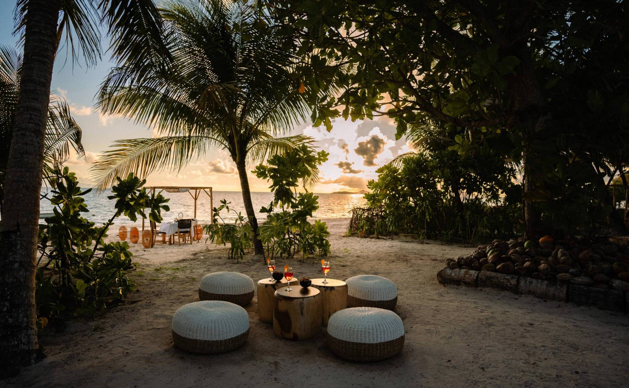 Sundowners at Indian Ocean Lodge, Praslin | Just Seychelles
