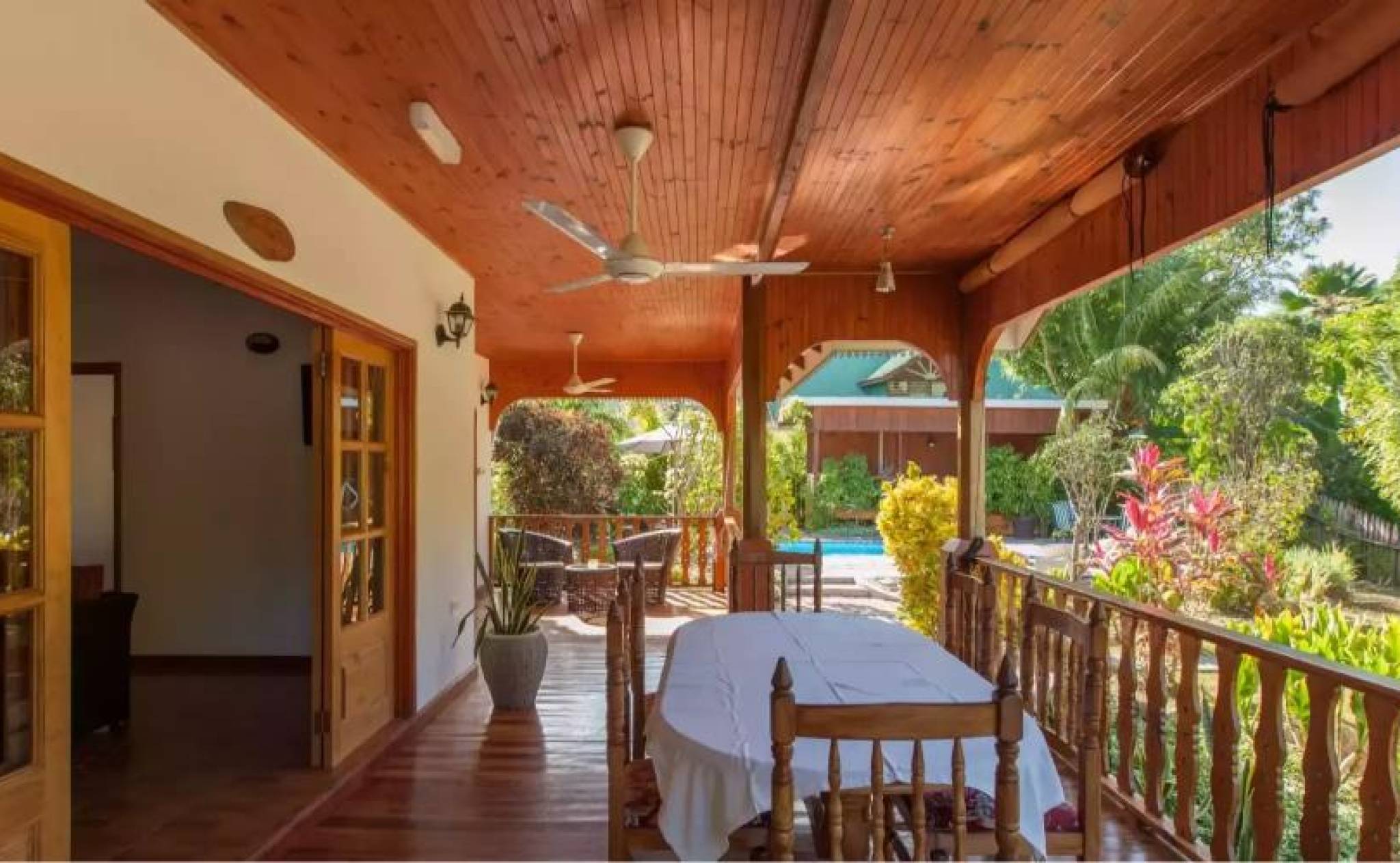 Veranda at Casa de Leela Guesthouse and CocoLux Apartments, La Digue | Just Seychelles