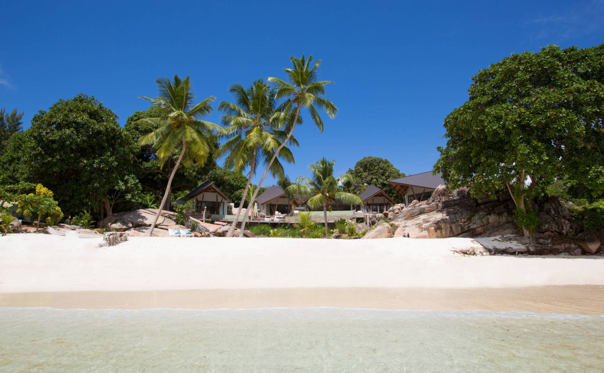 View of the beach at Villa Deckenia, Praslin | Just Seychelles