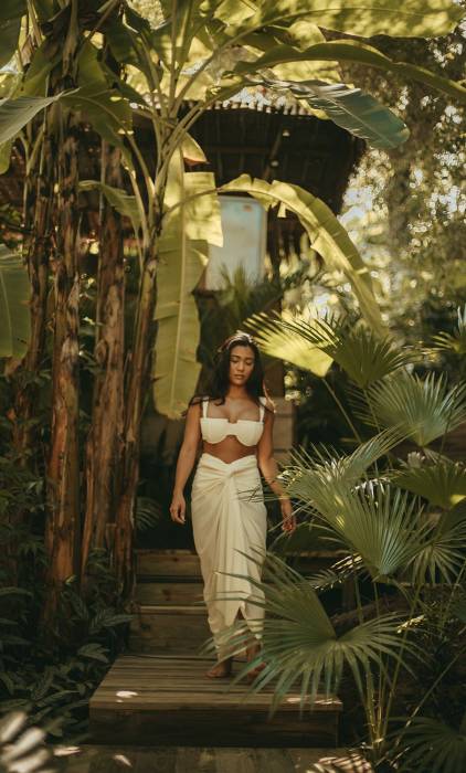 Woman enjoying the jungle of Cerf Island | Just Seychelles