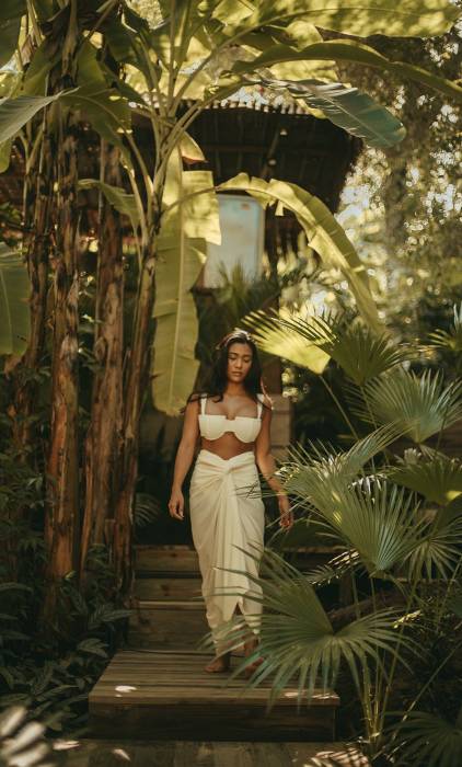 Woman enjoying the jungle of Cerf Island | Just Seychelles