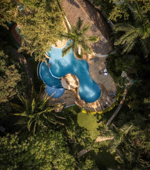 Aerial of pool, Cerf Island | Just Seychelles